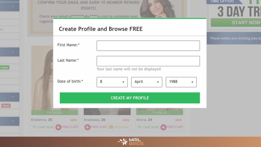 dream singles registration form